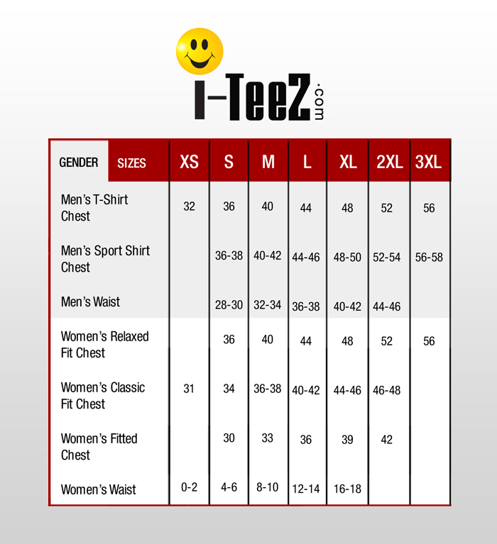Size Charts | i-teez.com